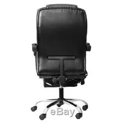 Black Vibrating Massage Office Computer Chair Luxury Leather Swivel Reclining