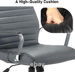 Blisswood Pu Leather Office Chair, Swivel Computer Desk Chair High Curved Back