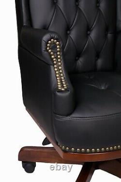 Bonded Leather Managers Captains Chesterfield Desk Chair Office Furniture