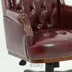 Bonded Leather Managers Captains Chesterfield Desk Chair Office Furniture