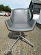 Boss Design Kruze Swivel Chairs Wood Frame Grey Leather Seat Excellent Condition