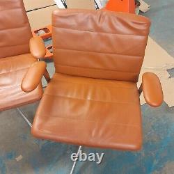 Boss Design Tokyo Chair Brown Leather Office Meeting Boardroom Armrests Swivel