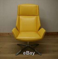 Boss Kruze High Back Full Leather Lounge Armchair / Swivel Chair
