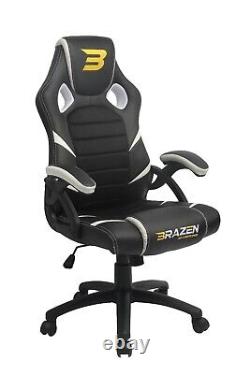 BraZen PC Gaming Chair Puma Office Racing Computer Chair White