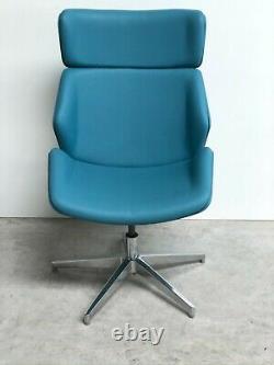 Brand New Designer Upholstered Blue Faux Leather Swivel Office Home Chair (935)