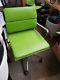 Brand New Real Leather Low Back Office Chair Rrp £329 Funky Green