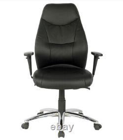 Brent Black Leather Managers Executive Padded Computer Office Chair Graded 95%