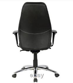 Brent Black Leather Managers Executive Padded Computer Office Chair Graded BR2