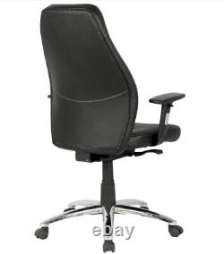 Brent Black Leather Managers Executive Padded Computer Office Chair Graded BR2