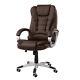 Brown 6 Point Massage Office Computer Chair Luxury Leather Swivel Reclining