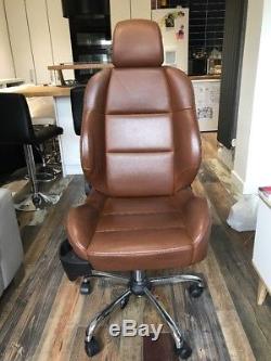 Brown Leather Car Seat Office Chair Gaming