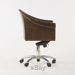 Brown Leather Poltrona Frau Luca Scacchetti Sinan Office Desk Chair Mult Avail