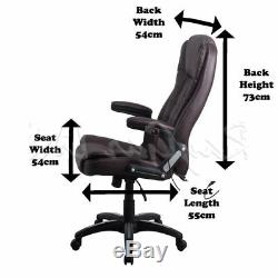 Brown Massage Heat Office Chair Computer Faux Leather Swivel Reclining Chair