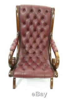Button back leather office library chair #2267L