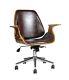 Chelsea Padded Office Chair-walnut Effect Wood W Brown Faux Leather-ch56br