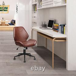 COSTWAY PU Leather Office Chair Ergonomic Swivel Computer Desk Chair with Wheel