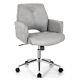 Costway Rolling Office Chair Height Adjustable Swivel Faux Leather Chair Rocking