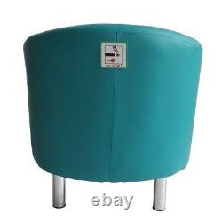 Camden Leather Tub Chair Armchair Dining Room Office Reception Aqua Blue