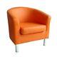 Camden Leather Tub Chair Armchair Dining Room Office Reception Orange