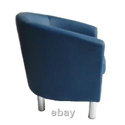 Camden Leather Tub Chair Armchair Dining Room Office Reception Royal Blue
