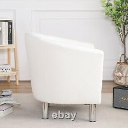 Camden Leather Tub Chair Armchair Dining Room Office Reception White
