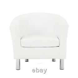 Camden Leather Tub Chair Armchair Dining Room Office Reception White