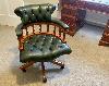 Captains Chair In Green Leather Luxury Office Chair