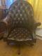 Captains Chair Office Chair Desk Chair Vintage Brown Leather Chesterfield Chair