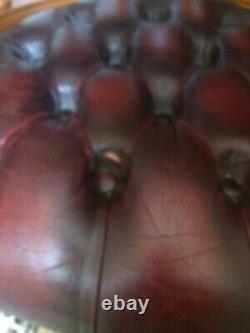 Captains Chesterfield Chair Oxblood Leather