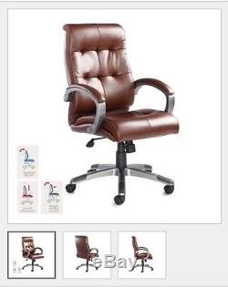 Catania Leather Faced Executive Office Comfortable Ergonomic Chair Brown Mocha