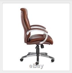 Catania Leather Faced Executive Office Comfortable Ergonomic Chair Brown Mocha