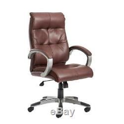 Catania Luxury Brown Leather Faced Managers Executive Home Office Swivel Chair