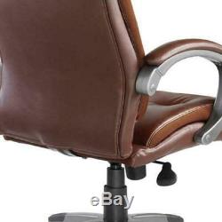 Catania Real Leather Faced Contemporary Comfortable Executive Office Chair Brown