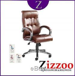 Catania Real Leather Faced Executive Chair Brown Lovely Item Free P&p
