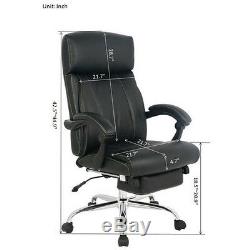 Chair Office Computer Leather Swivel Desk ExecutiveRacingBlackRecliningErgonomic