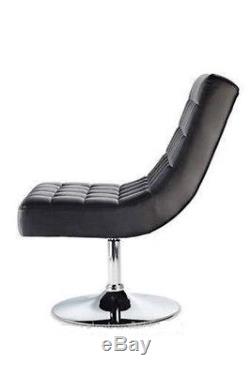 Chair Vintage Leather Modern Swivel Retro Montana Lounge Black Lobby Seat New