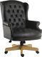 Chairman Black Leather Buttoned Executive Office Chair