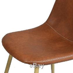 Chairs of 4 PCS LivingRoom Kitchen Dining Chairs PU Leather Retro Style in Brown
