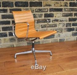 Charles Eames EA 108 Ribbed Leather Chair / Herman Miller
