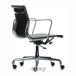 Charles Eames EA117 Black/Chrome Deluxe Leather Office Style Chair mint cond