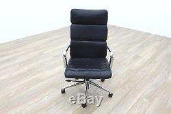 Charles Eames Soft Pad Style High Back Black Leather Task Chair