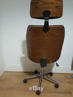 Charles Eames Style Plywood Black Leather Adjustable Hamilton Desk Chair