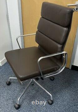 Charles Eames Vitra Brown Leather Softpad Chair Vintage Ea219 Office Le8