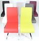 Charles Jacobs Set Of 6 Modern Pu Leather Dining Chairs Furniture Chrome Legs