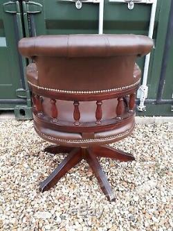 Chesterfield Captain Leather Antique Style Swivel Tilt Office Chair