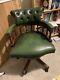 Chesterfield Captains Chair Desk Office Leather Swivel Seat Antique Vintage