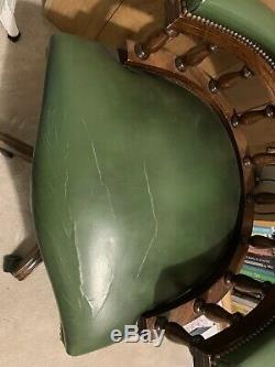 Chesterfield Captains Chair Desk Office Leather Swivel Seat antique Vintage