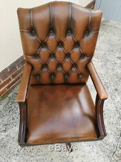 Chesterfield Captains Style Leather Office Chair