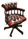 Chesterfield Captains Swivel Desk Chair Office Chair Antique Red