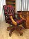 Chesterfield Captains Swivel Office Chair In Oxblood Red Leather Delivery Poss